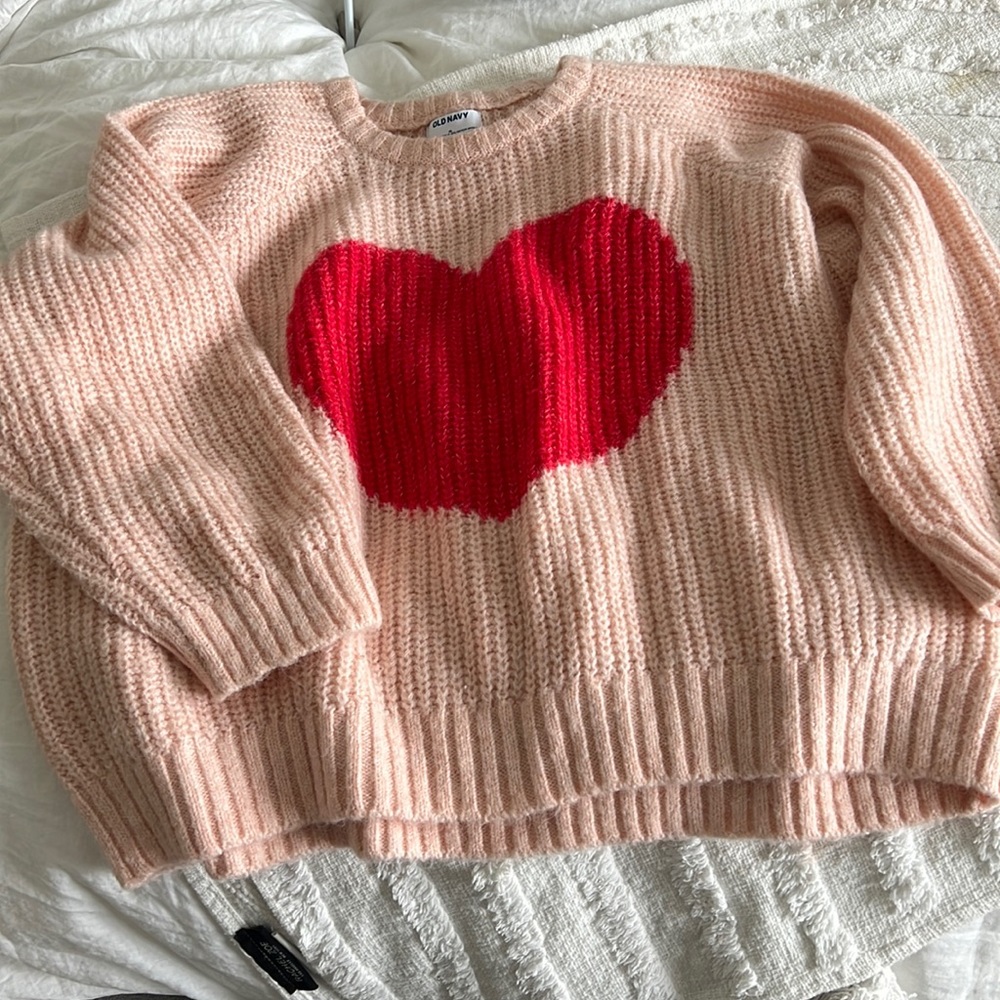 Knit heart sweater